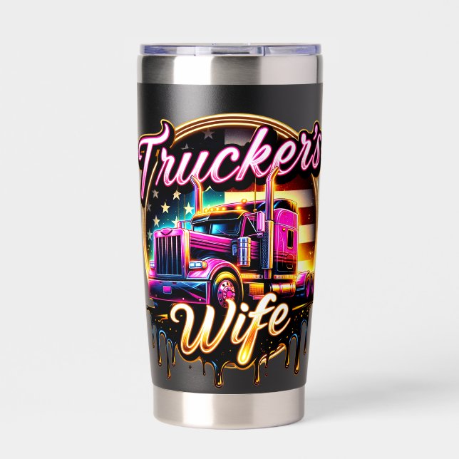 Botella Aislada Taza de la Esposa de Camionero (Frente)