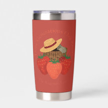 Taza de receta familiar de fresa roja rústica