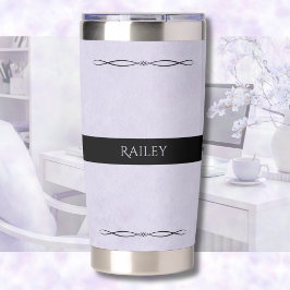 Botella Aislada Taza de viaje con monograma de lujo Lavanda