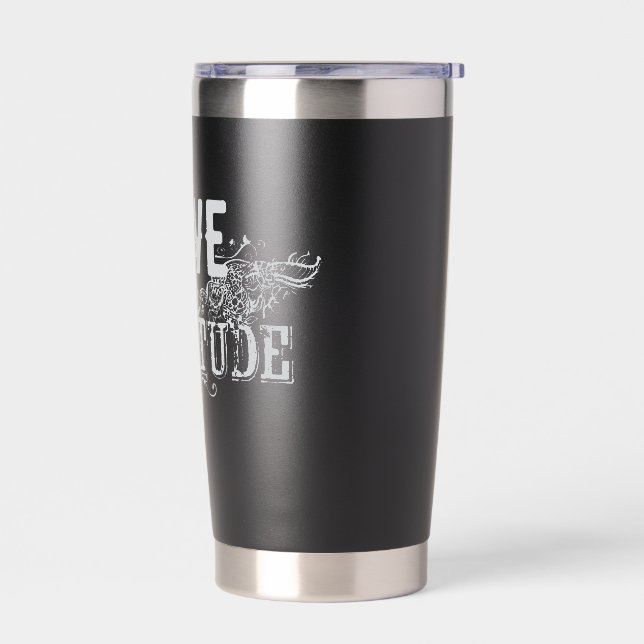 Botella Aislada Taza de viaje de amor y gratitud (Izquierdo)