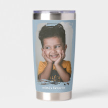 Taza de viaje de café con foto linda del hijo favo