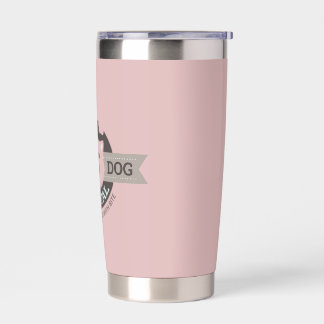 Botella Aislada Taza de viaje digital Pink Dog rosa