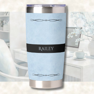 Botella Aislada Taza de viaje ejecutiva azul polvo Cubicle Chic