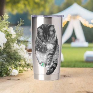Botella Aislada Taza navideña de pata escarchada