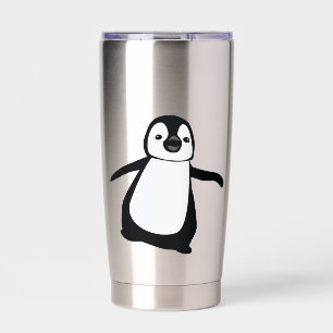 Botella Aislada Taza personalizada de pingüino lindo con nombre