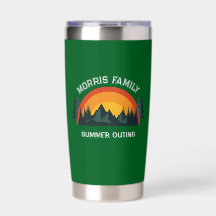 Taza personalizada de viaje familiar retro montaña