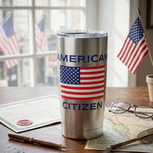 Botella Aislada Taza térmica con bandera estadounidense atrevida p
