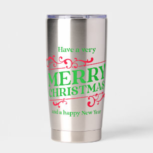 Botella Aislada Taza térmica de Feliz Navidad y Feliz Año Nuevo