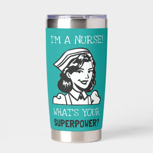 Botella Aislada Taza térmica Enfermera Soy una enfermera Superpode