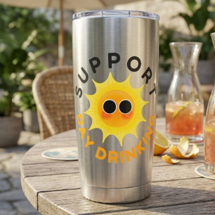 Botella Aislada Taza Térmica para Beber de Día - Divertida