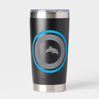 Botella Aislada Taza térmica PJK Black 20oz / delfín y logotipo