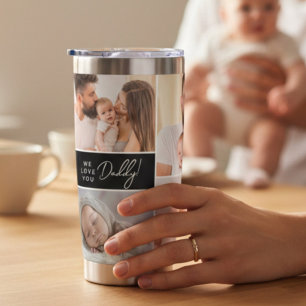 Botella Aislada Te queremos papá Personalizado multifotos Día del 