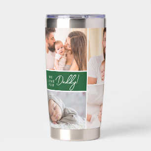 Botella Aislada Te queremos papi Personalizado fotos verde del Día