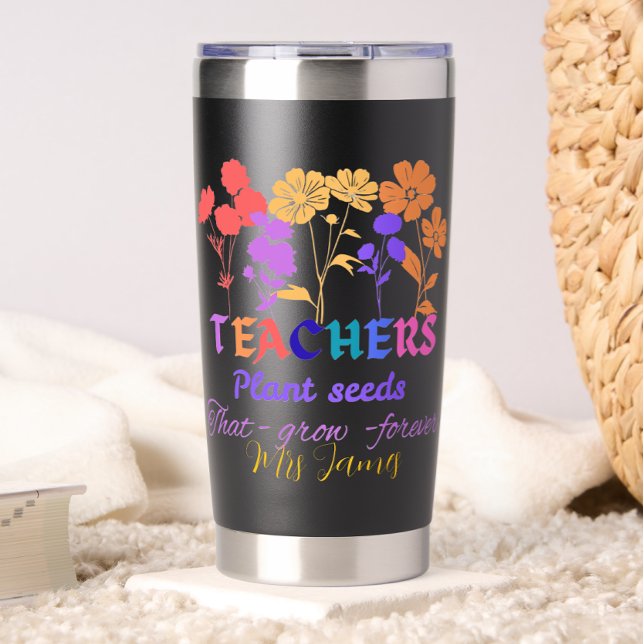 Botella Aislada Teacher plant seed personalized teacher's day (Subido por el creador)