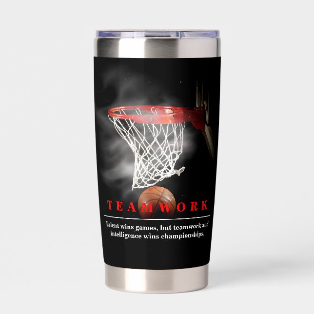 Botella Aislada Teamwork Basketball Motivational Inspirational (Frente)