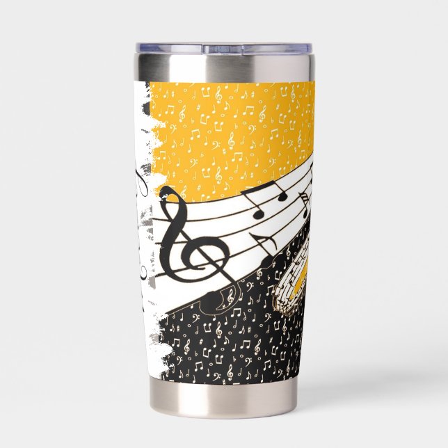 Botella Aislada tema musical personalizado dorado (Detrás)