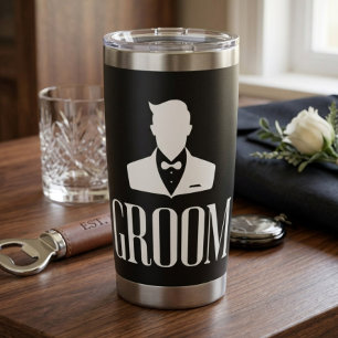 Botella Aislada Termotaza Groom Mode Activado – Día de la Boda