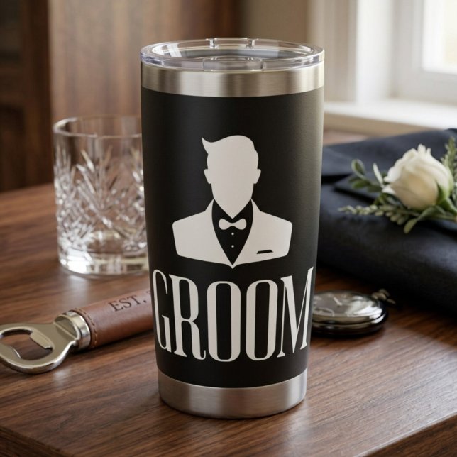 Botella Aislada Termotaza Groom Mode Activado – Día de la Boda (Subido por el creador)