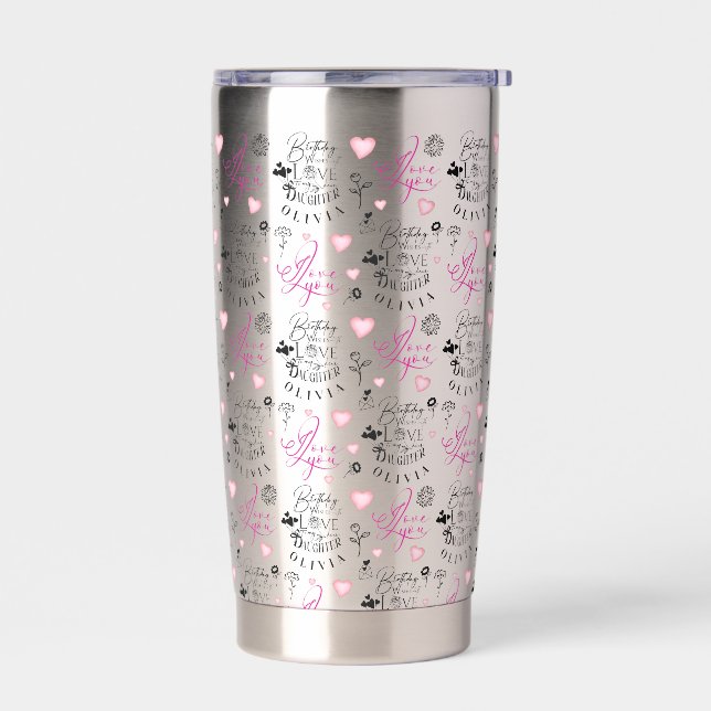 Botella Aislada Texto personalizado para el cumpleaños de la hija (Izquierdo)