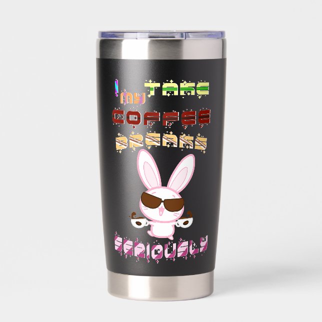 Botella Aislada Tomo en serio mis descansos para el café (Frente)