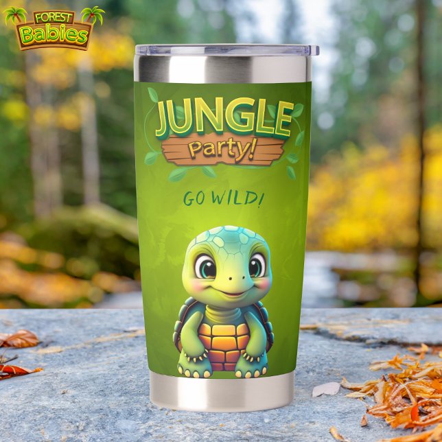 Botella Aislada Tortuga divertida Vamos Naturaleza de la tortuga s (Fun Tortoise, Go Wild, Cute Box Turtle Woodland Wildlife Nature Animal Green Insulated Tumbler 🐢 )
