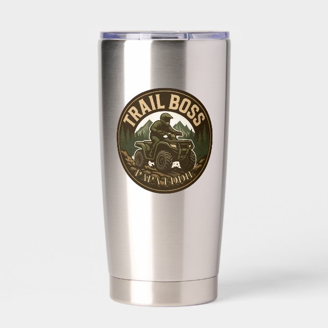 Botella Aislada "Trail Boser" Cuatro Ruedas Adventurer Mug para pa (Frente)