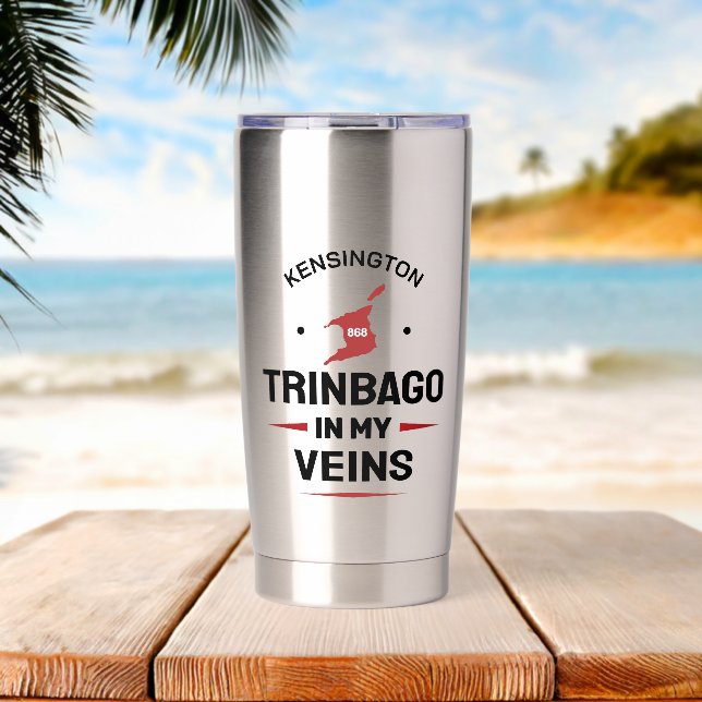 Botella Aislada Trinbago en mis venas | Orgullo Trini (Playa (girada))