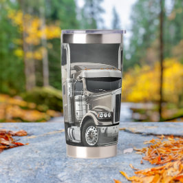 Botella Aislada Tumblador de impresión digital Tractor Trailer