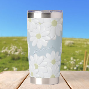Botella Aislada Tumbler Aislado Daisy Blue Sky Springtime