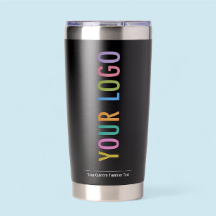 Botella Aislada Tumbler aislado negro personalizado con logotipo c