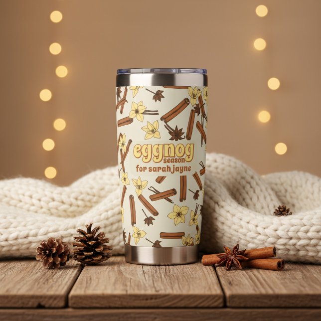 Botella Aislada Tumbler Aislado Personalizado De La Temporada De H (Perfect tumbler for enjoying eggnog during the colder months or just a cozy evening at home)