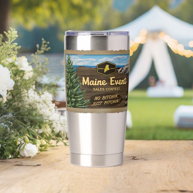 Botella Aislada Tumbler del concurso de ventas de evento Maine (Boda (girado))
