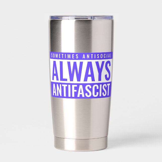Botella Aislada Tumbler térmico antifascista - Minimalista (Frente)