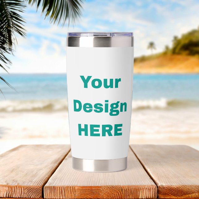 Botella Aislada Tumbler Térmico de Acero Inoxidable 20 oz (Playa (girada))