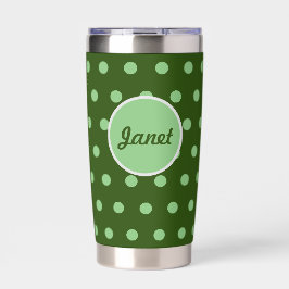 Botella Aislada Tumbler térmico de punto de polka personalizado (v