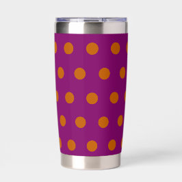 Botella Aislada Tumbler térmico de Punto Polka (Magenta Profundo y