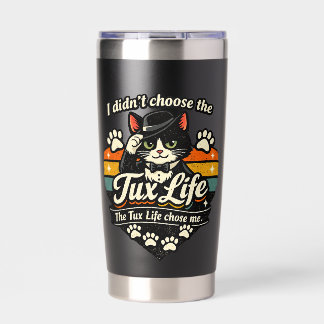 Botella Aislada Tux Life me eligió Gato Divertido