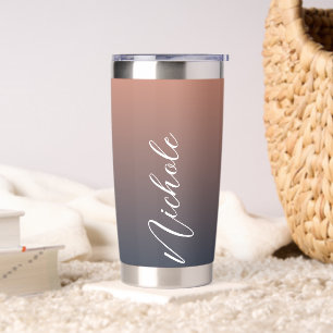 Botella Aislada Typografía elegante personalizada Ombre de coral a