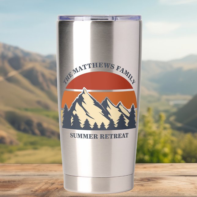 Botella Aislada Vacaciones personalizadas de Mountain Cabin Sunset (Subido por el creador)