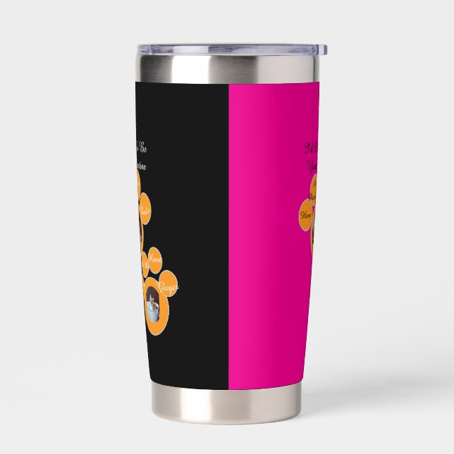 Botella Aislada Valentine's Cat Pawprint Humor Cat Photo (Izquierdo)