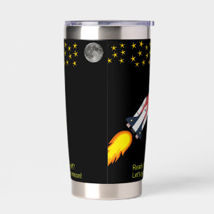 Botella Aislada Vamos al tumbler aislado de la luna