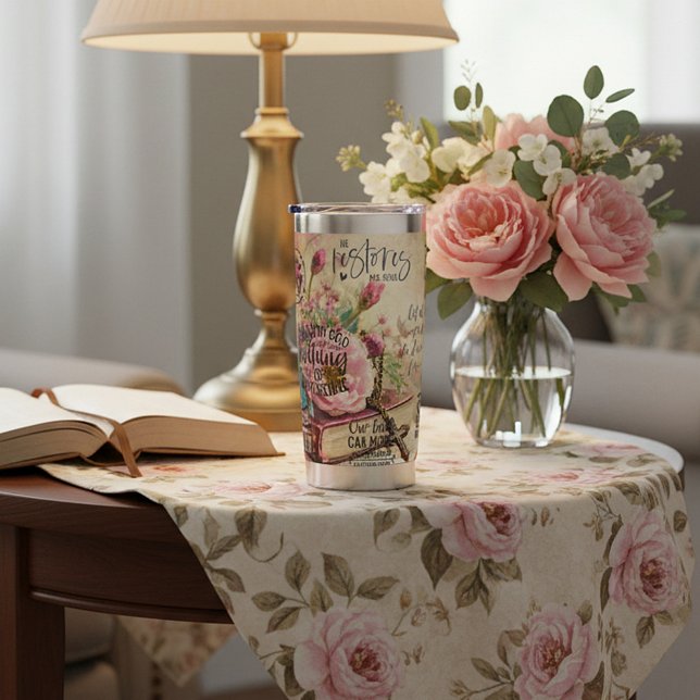 Botella Aislada Versos de la biblia floral personalizados (Subido por el creador)