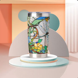 Botella Aislada Vidrio tintado con estilo Art Nouveau
