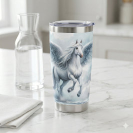 Botella Aislada White Pegasus Wings Soft Blue Sky Dreamscape