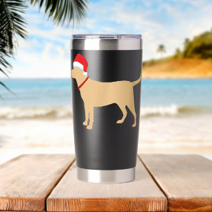 Botella Aislada Yellow Lab Sweatshirt Santa Hat Cum Labrador Chris