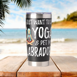 Botella Aislada Yoga y Labrador Labrador Labrador Perro Mamá