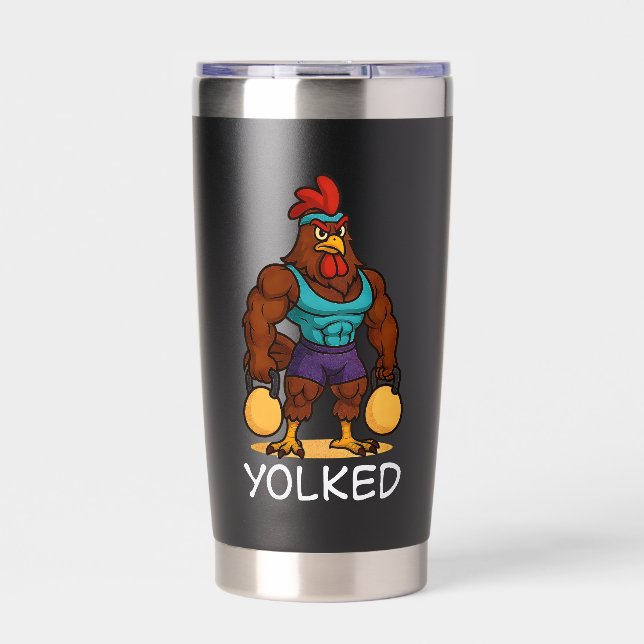 Botella Aislada Yolked Rooster – Funny Strong Chicken Kettlebell (Frente)