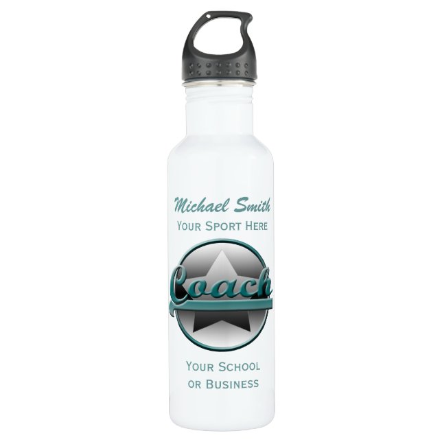 Botella Aqua y Gray Star Coach Liberty (Anverso)