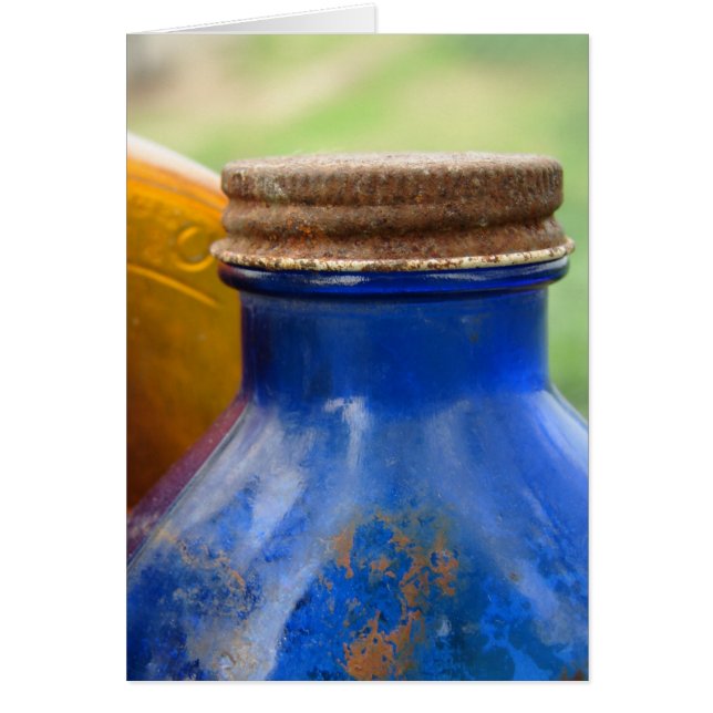 Botella azul antigua (Frente)