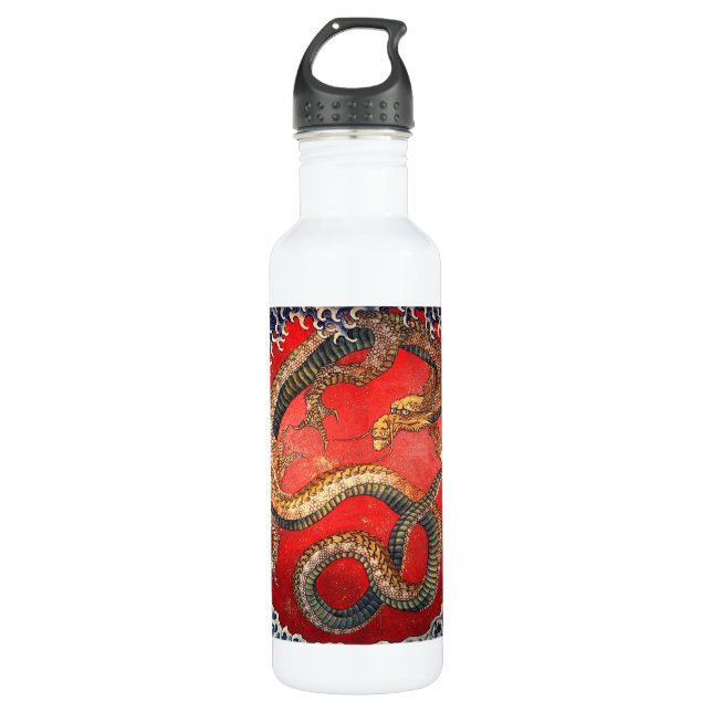 Botella De Agua 北 斎 の 龍, 北 斎 Dragón Hokusai, Hokusai, Japón Art (Anverso)